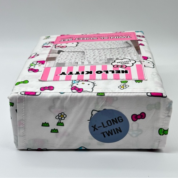 Sanrio Hello Kitty Twin XL Sheet Set (HK Bow and Mushroom) - Picture 5 of 6